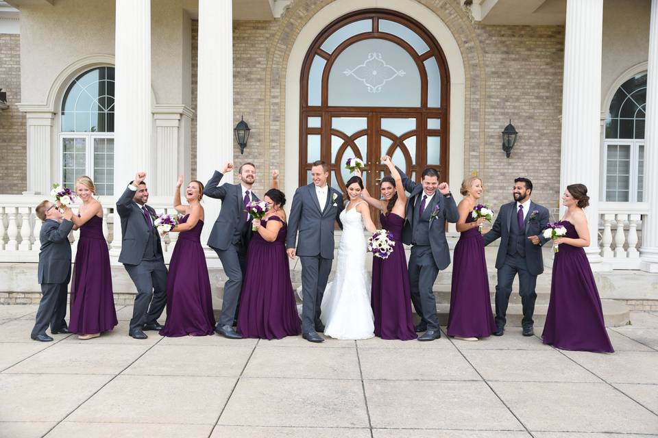 Wedding party fun photo