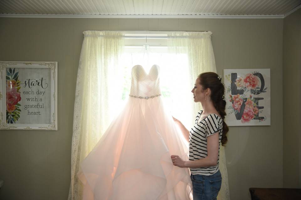 Bride getting ready