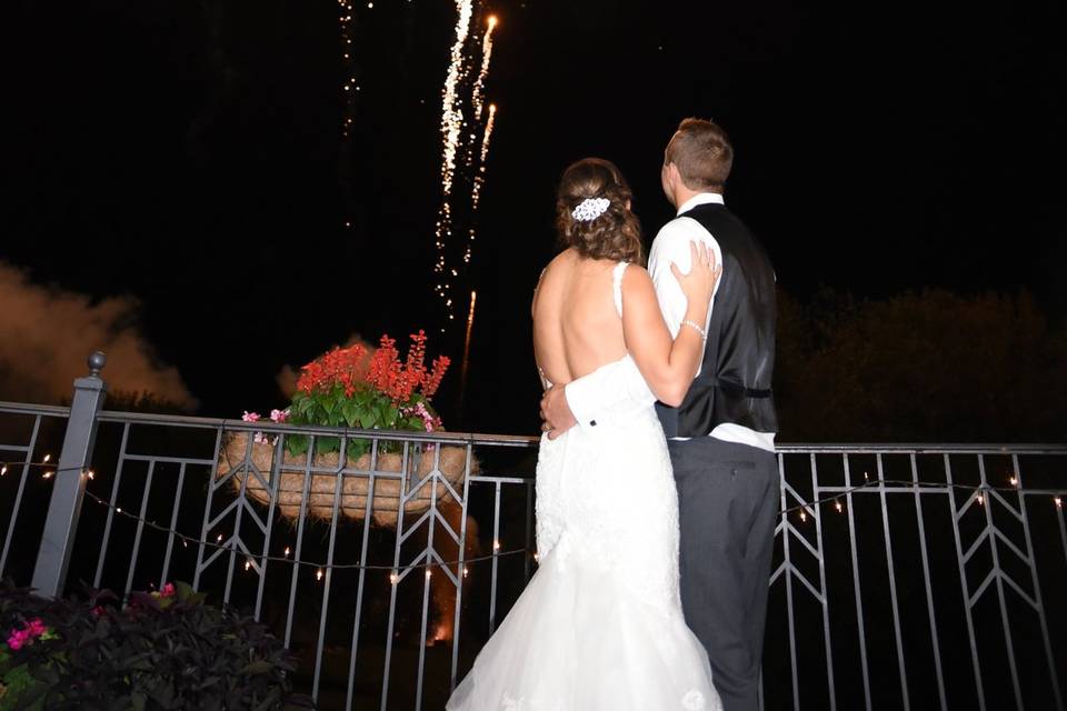 Fireworks during reception