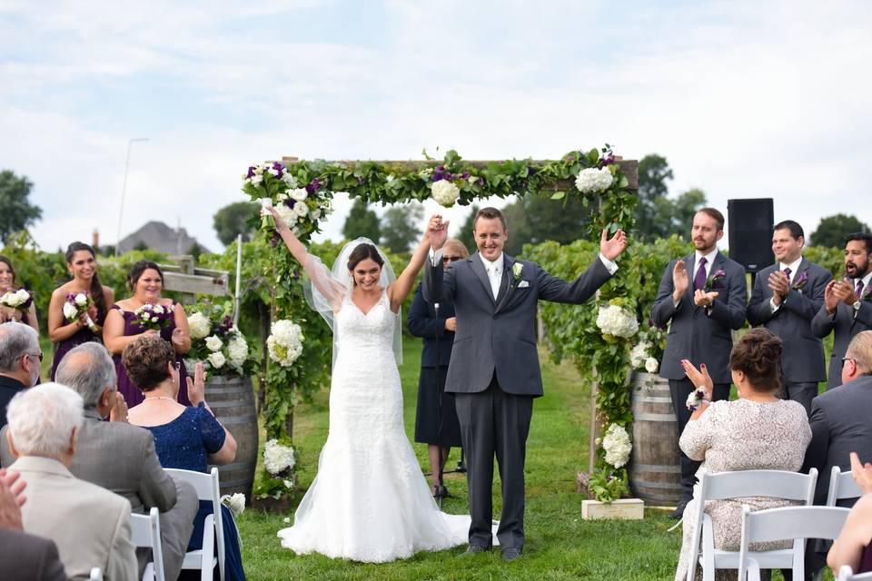 Winery wedding ceremony