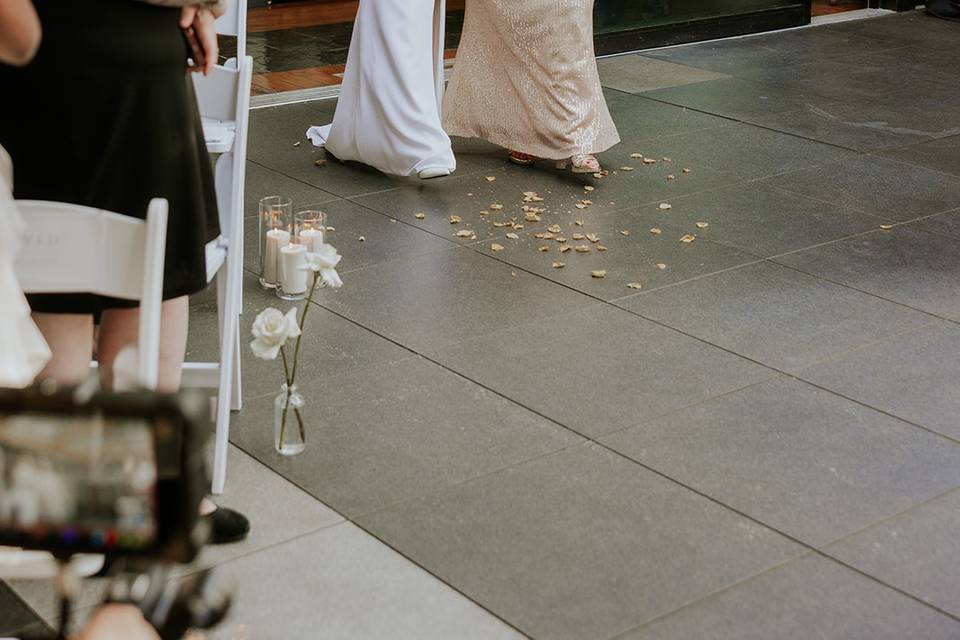 Walking down the aisle