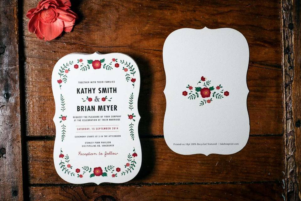 Custom shaped invitations