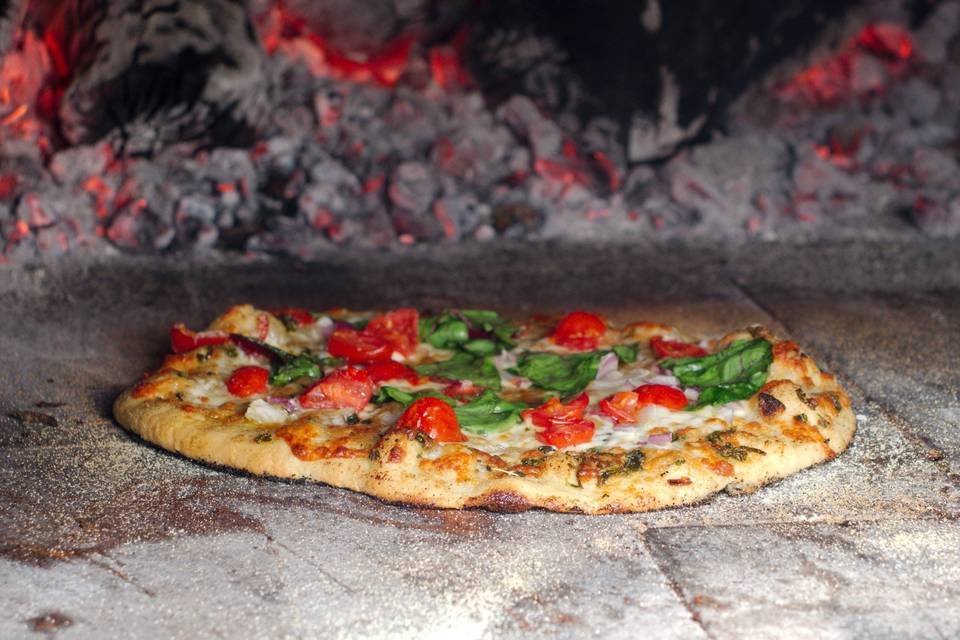 Herb and Garlic pizza cooking