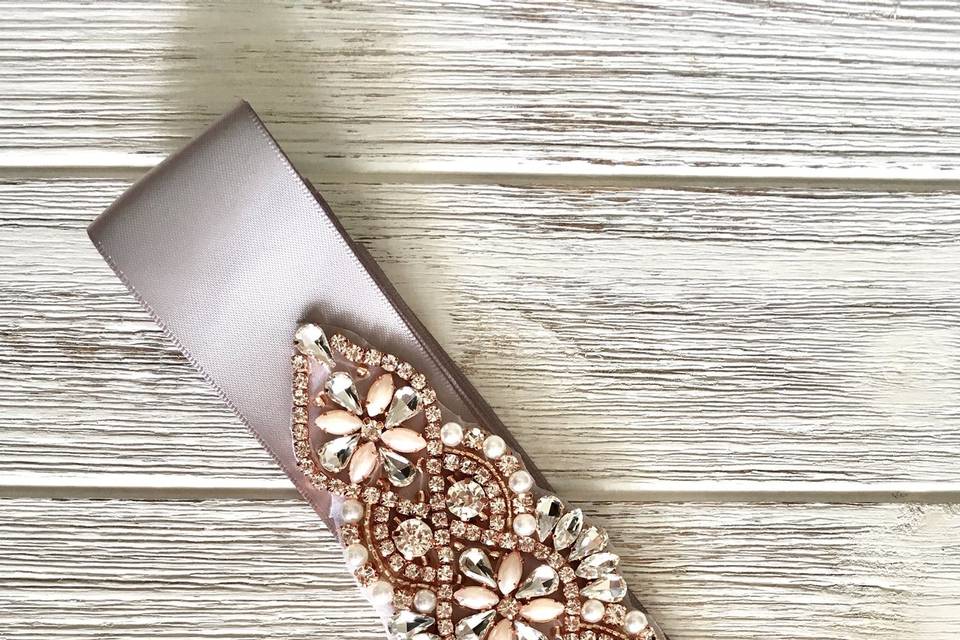 Rose Gold Crystal Sash