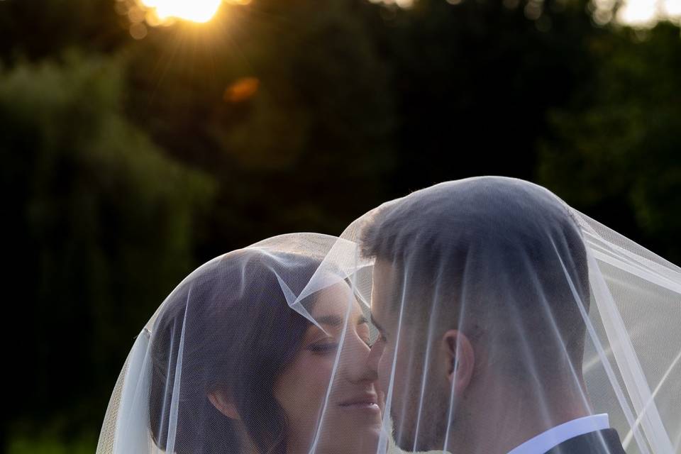 Couple's first kiss