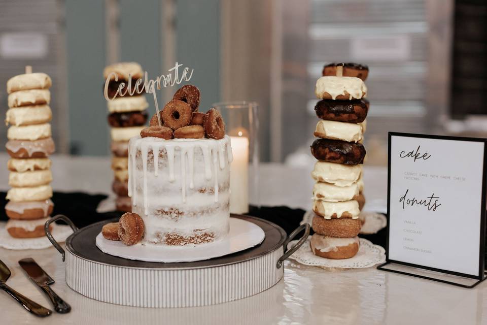 Cake stand and dessert menu