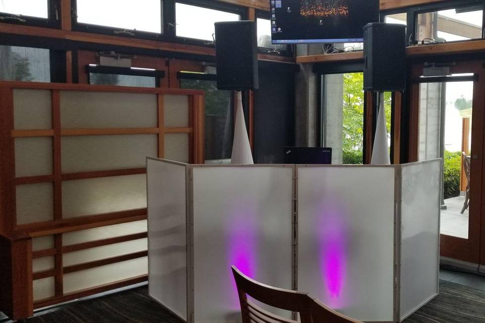 DJ booth setup