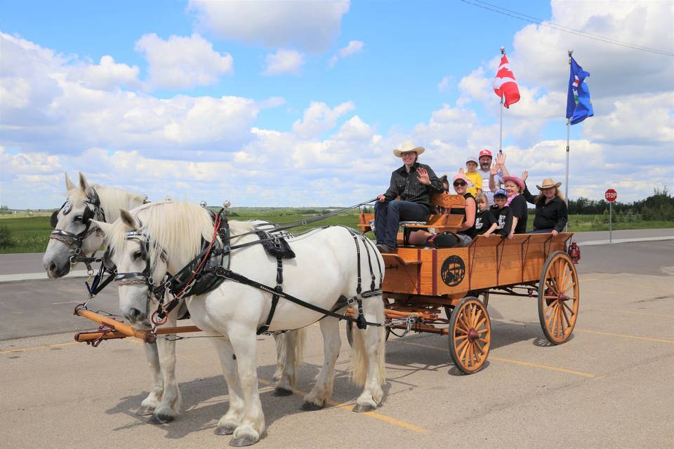 Handcrafted oak ranch wagon