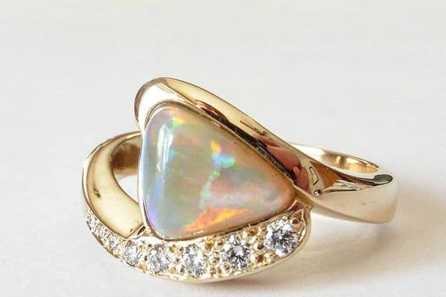 Opal & Diamond Ring