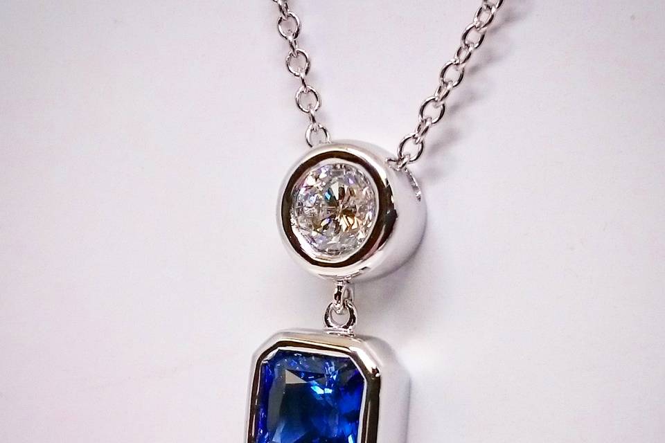 Diamond & Sapphire Pendant