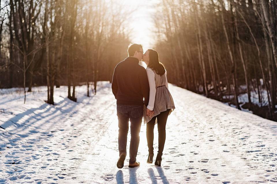A winter engagement session