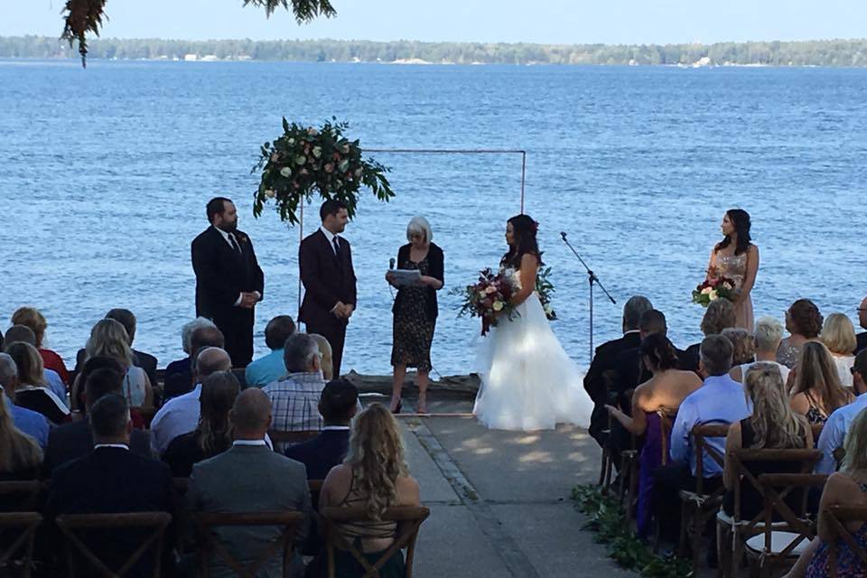 Small lakeside wedding