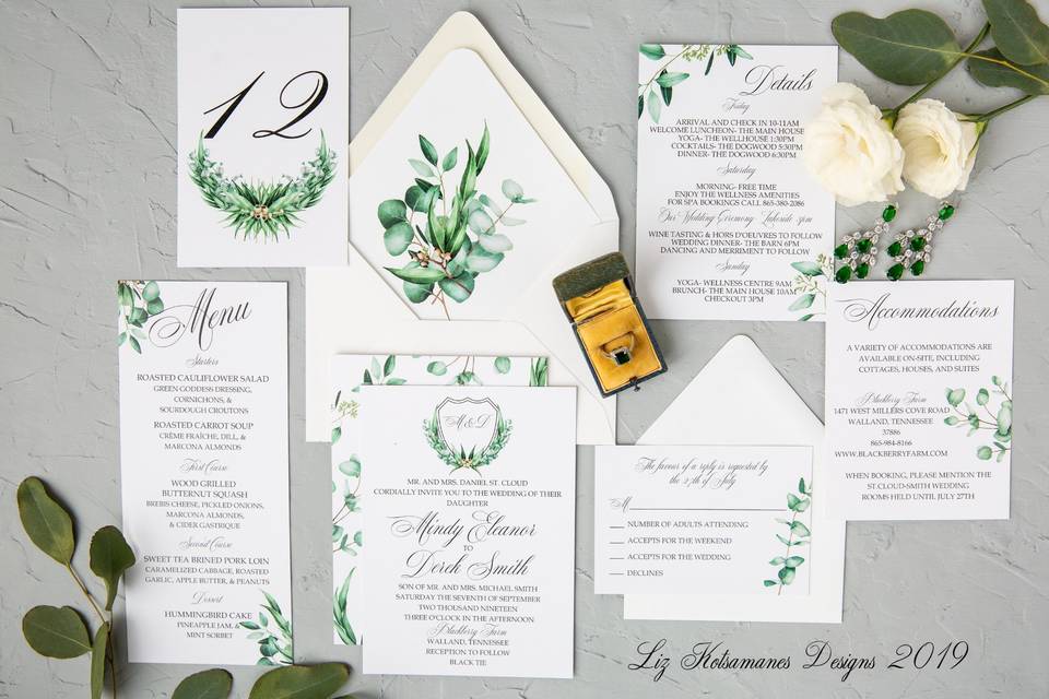 Eucalyptus Wedding Invites