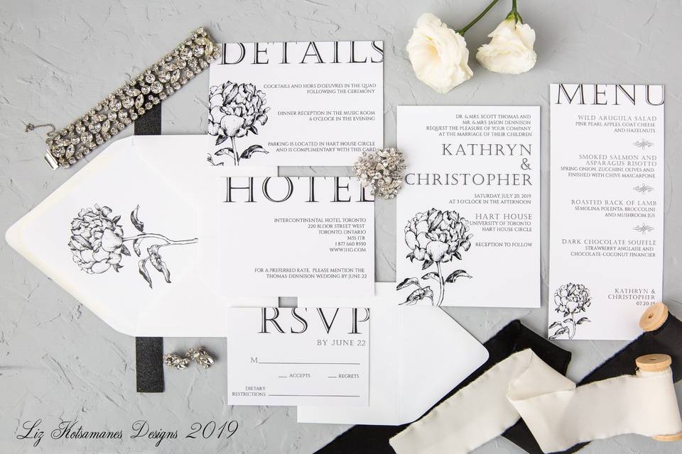 Romantic Magnolia Invites