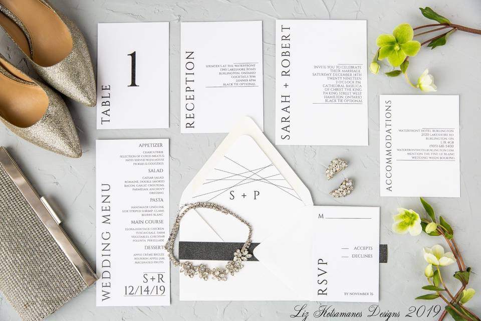 Black and White Invites