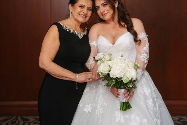 Angela with her mom on wedding