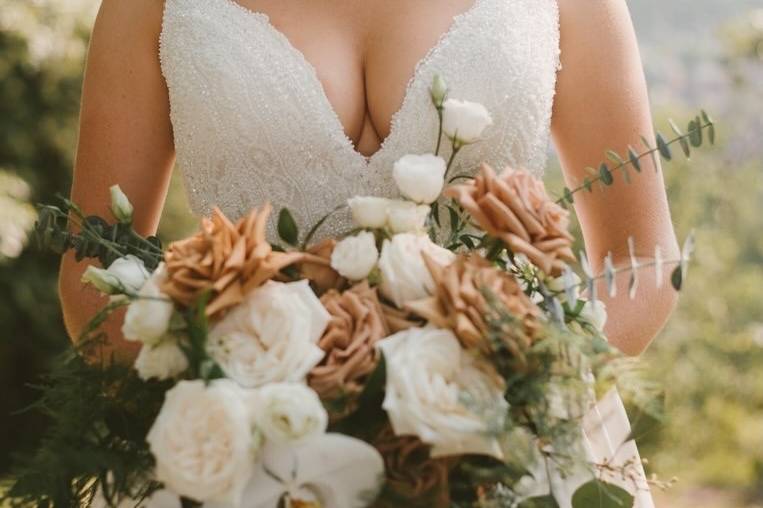 Terracotta and White Bouquet