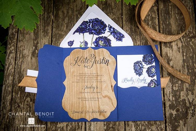 Real wood invitation