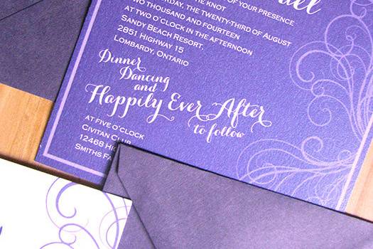 Purple swirl invite