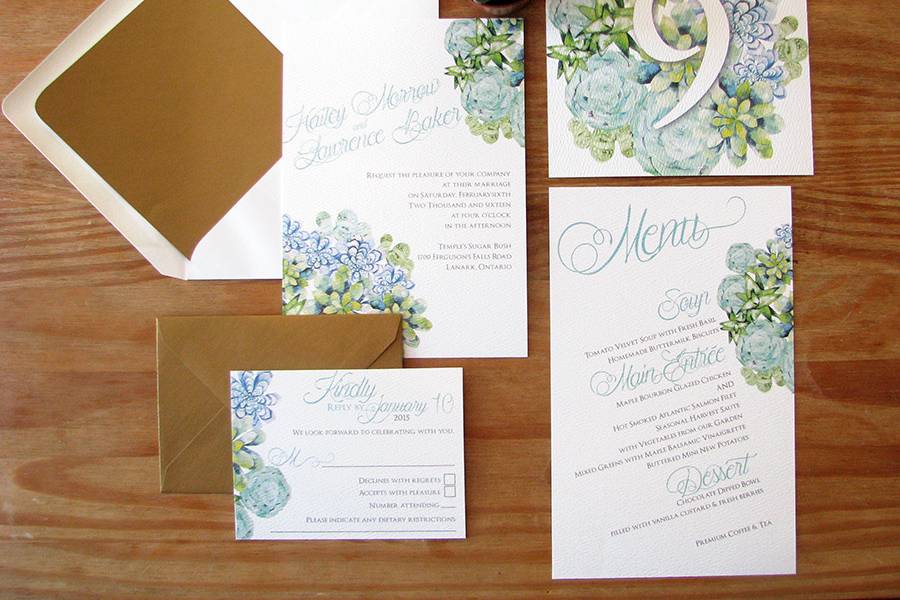 Geometric seating cards