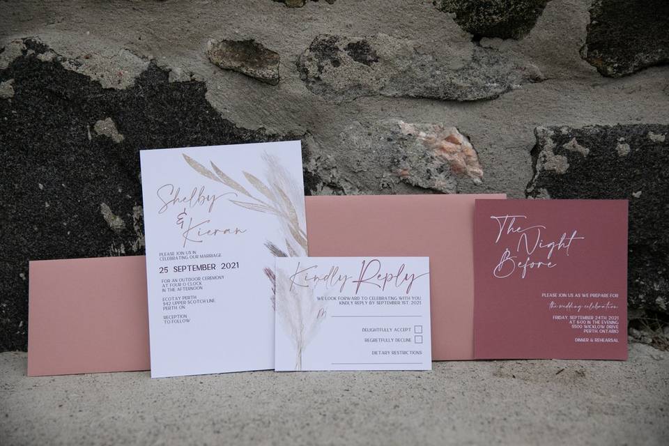 Cactus Arched invitation