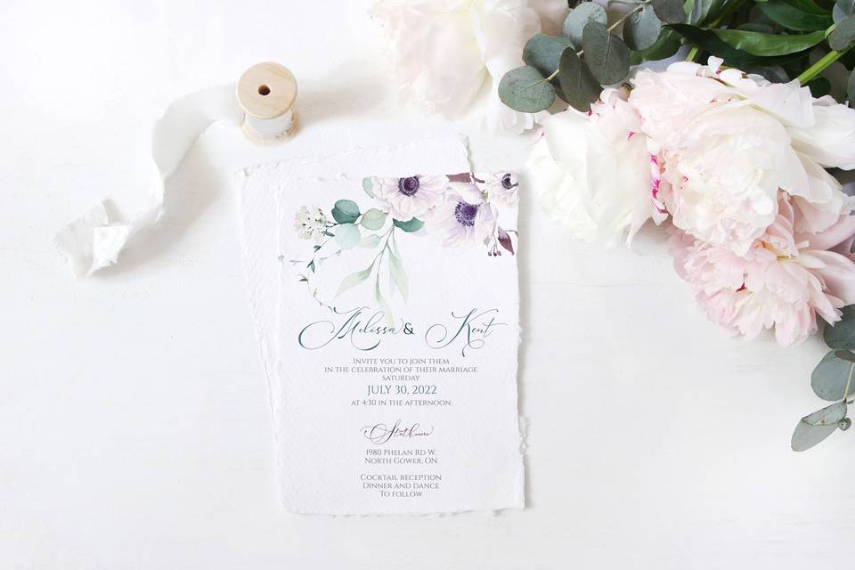 Anemone torn edge invite