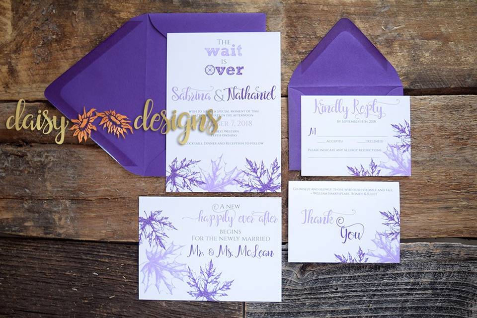 Purple fairy tale invite