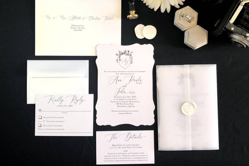 Curled place card