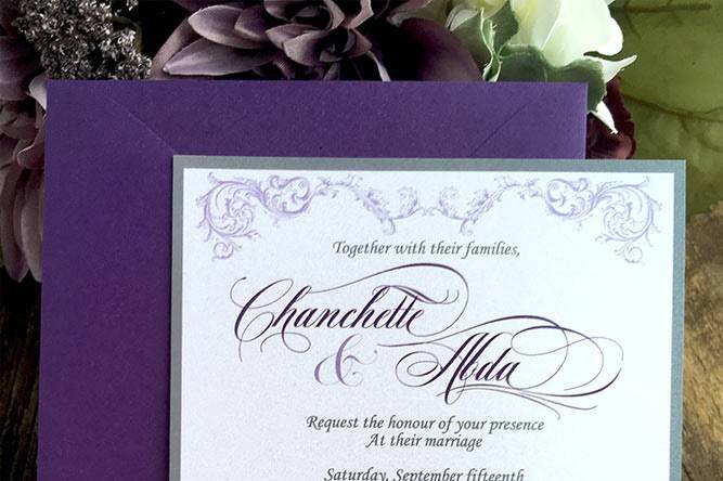 Purple fairy tale invite
