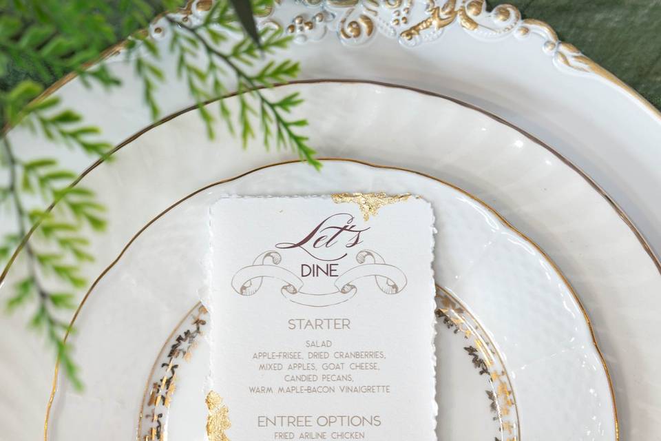 Torn edge menu/placecard