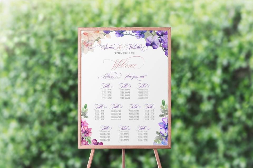 Orchid seating chart