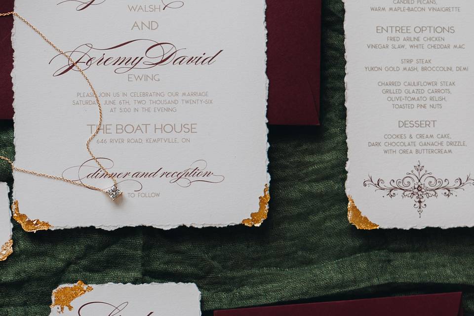 Monogram and gold edges