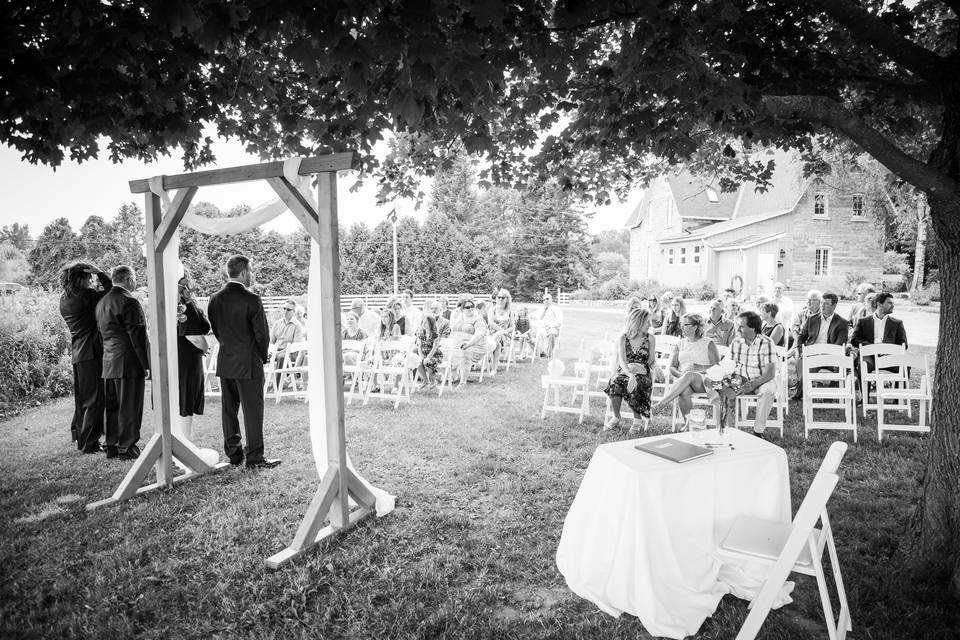 The groom waits