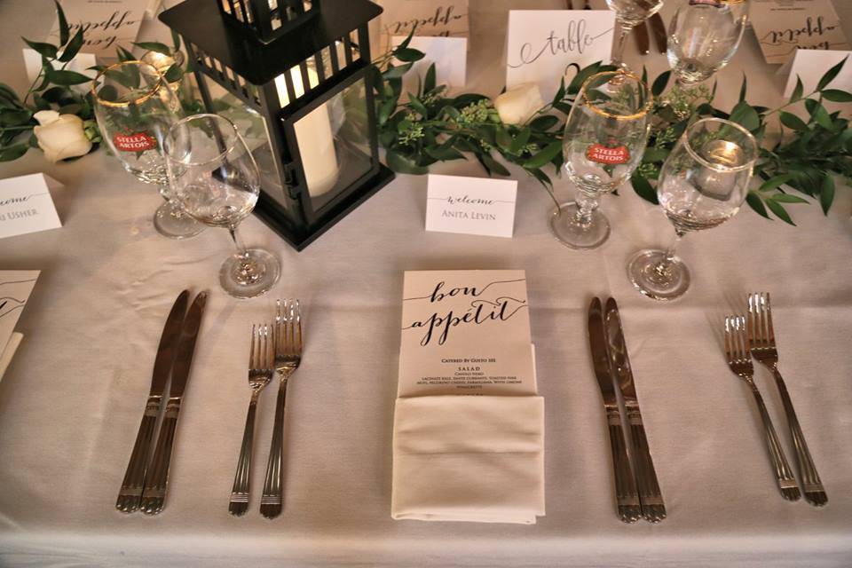 Table menu setup