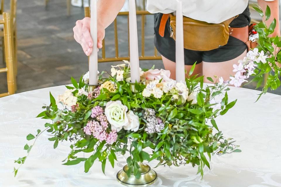 Floral candleabra