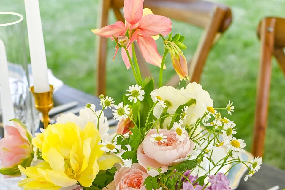 Spring wedding centerpiece