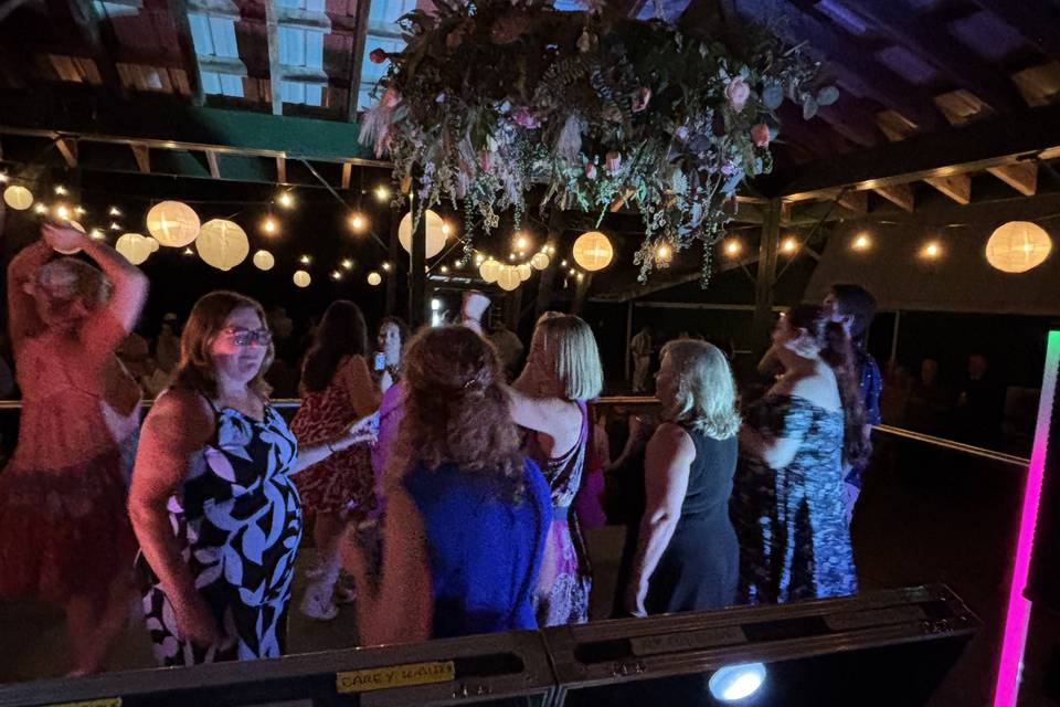 Tube lights on dance floor