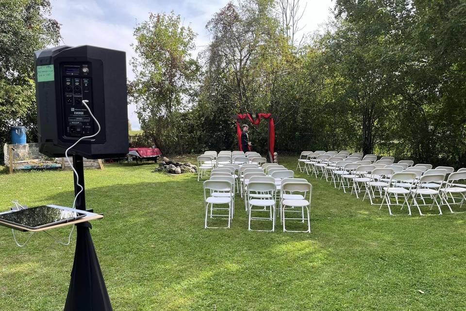 Ceremony setup outside