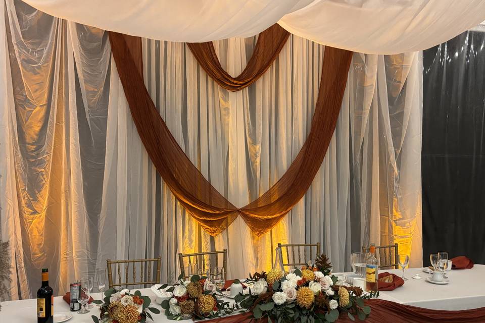 Head table decor & lighting