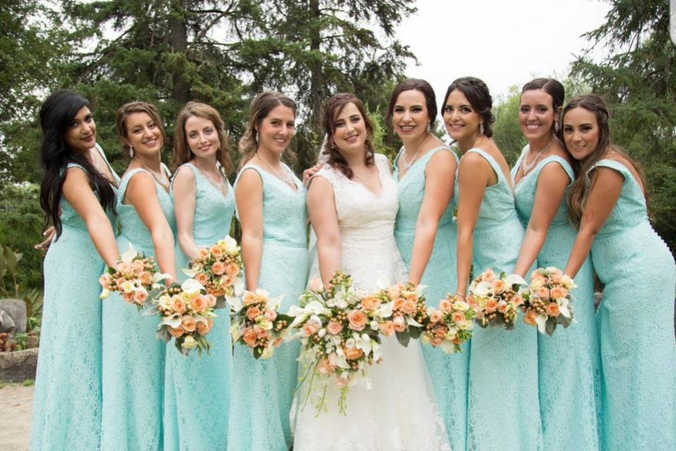 Blush Bridal Party Makeup