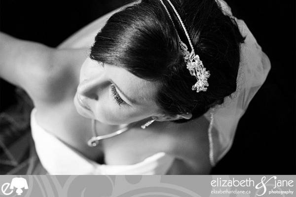 Beautiful black and white bridal portrait shot from above.jpeg