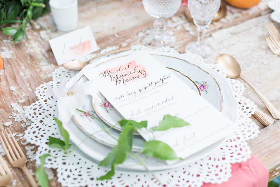 Wedding place setting