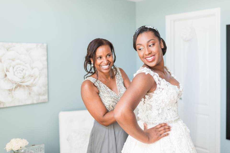 Bride and mom