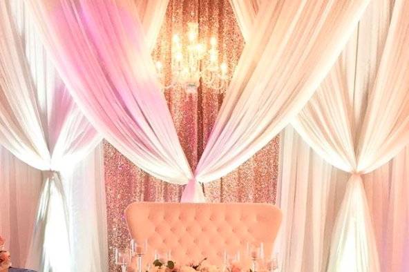 Romantic sweetheart table