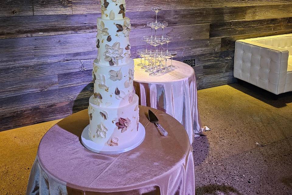 Cake and Champagne Tower
