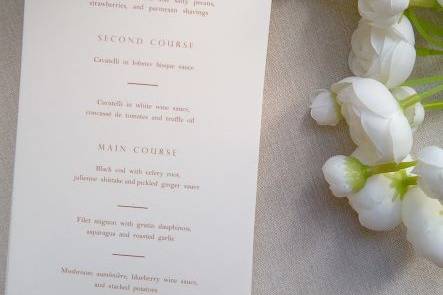 Elegant Foiled Menu