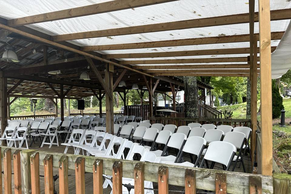 Ceremony set up on the deck