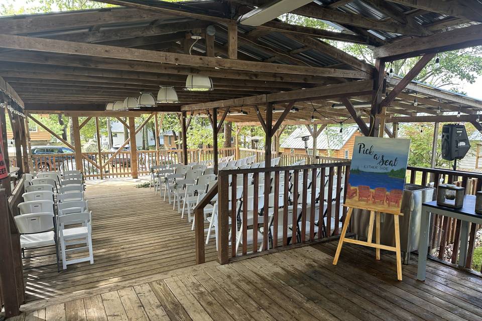 Ceremony set up on the deck