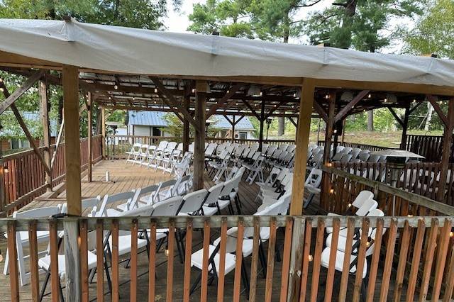 Ceremony set up on the deck