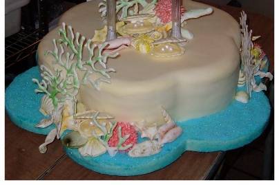 Sea themed wedding cake